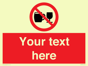 PA7728: Custom Sign with Do not drink alcohol symbol