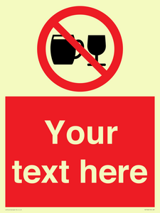 PA7728: Custom Sign with Do not drink alcohol symbol