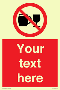PA7728: Custom Sign with Do not drink alcohol symbol