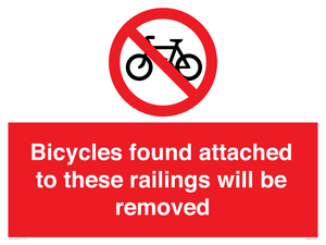 PA7864: Bicycles found attached to these railings will be removed