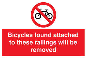 PA7864: Bicycles found attached to these railings will be removed
