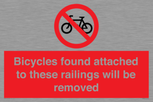 PA7864: Bicycles found attached to these railings will be removed