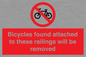PA7864: Bicycles found attached to these railings will be removed