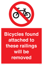 PA7864: Bicycles found attached to these railings will be removed