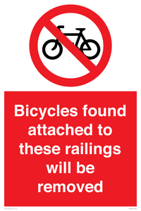 PA7864: Bicycles found attached to these railings will be removed