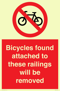 PA7864: Bicycles found attached to these railings will be removed