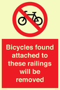 PA7864: Bicycles found attached to these railings will be removed