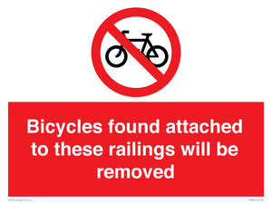 PA7864: Bicycles found attached to these railings will be removed