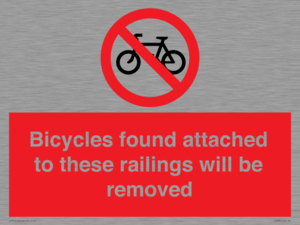 PA7864: Bicycles found attached to these railings will be removed