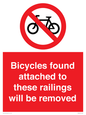 PA7864: Bicycles found attached to these railings will be removed
