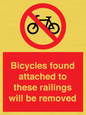 PA7864: Bicycles found attached to these railings will be removed