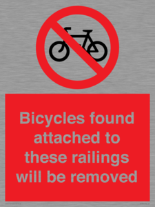 PA7864: Bicycles found attached to these railings will be removed