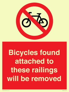 PA7864: Bicycles found attached to these railings will be removed