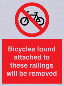 PA7864: Bicycles found attached to these railings will be removed