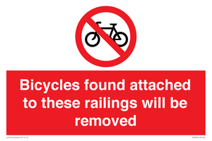PA7864: Bicycles found attached to these railings will be removed