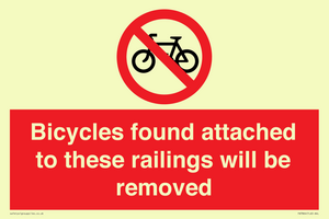 PA7864: Bicycles found attached to these railings will be removed