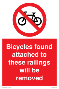 PA7864: Bicycles found attached to these railings will be removed