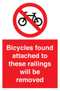 PA7864: Bicycles found attached to these railings will be removed