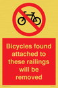 PA7864: Bicycles found attached to these railings will be removed