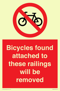 PA7864: Bicycles found attached to these railings will be removed