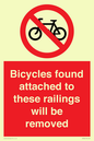 PA7864: Bicycles found attached to these railings will be removed