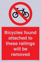 PA7864: Bicycles found attached to these railings will be removed