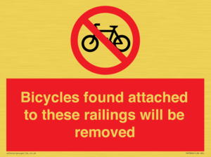 PA7864: Bicycles found attached to these railings will be removed
