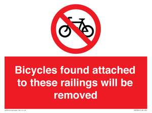 PA7864: Bicycles found attached to these railings will be removed