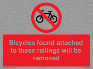 PA7864: Bicycles found attached to these railings will be removed
