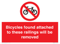 PA7864: Bicycles found attached to these railings will be removed