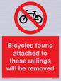 PA7864: Bicycles found attached to these railings will be removed