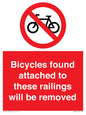 PA7864: Bicycles found attached to these railings will be removed