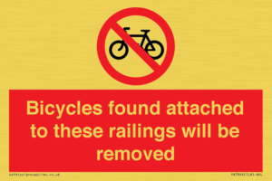 PA7864: Bicycles found attached to these railings will be removed