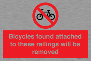 PA7864: Bicycles found attached to these railings will be removed