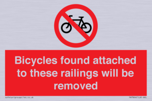 PA7864: Bicycles found attached to these railings will be removed