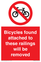 PA7864: Bicycles found attached to these railings will be removed