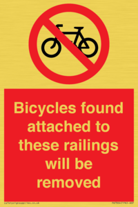 PA7864: Bicycles found attached to these railings will be removed