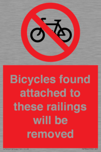 PA7864: Bicycles found attached to these railings will be removed