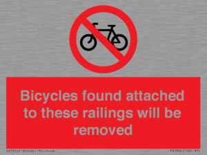 PA7864: Bicycles found attached to these railings will be removed