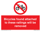 PA7864: Bicycles found attached to these railings will be removed