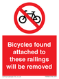 PA7864: Bicycles found attached to these railings will be removed