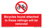 PA7864: Bicycles found attached to these railings will be removed