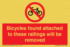 PA7864: Bicycles found attached to these railings will be removed