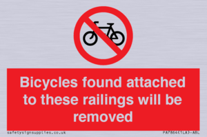 PA7864: Bicycles found attached to these railings will be removed