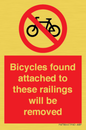 PA7864: Bicycles found attached to these railings will be removed