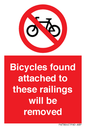 PA7864: Bicycles found attached to these railings will be removed