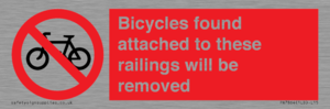PA7864: Bicycles found attached to these railings will be removed
