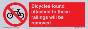PA7864: Bicycles found attached to these railings will be removed