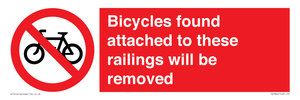PA7864: Bicycles found attached to these railings will be removed