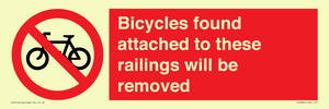PA7864: Bicycles found attached to these railings will be removed